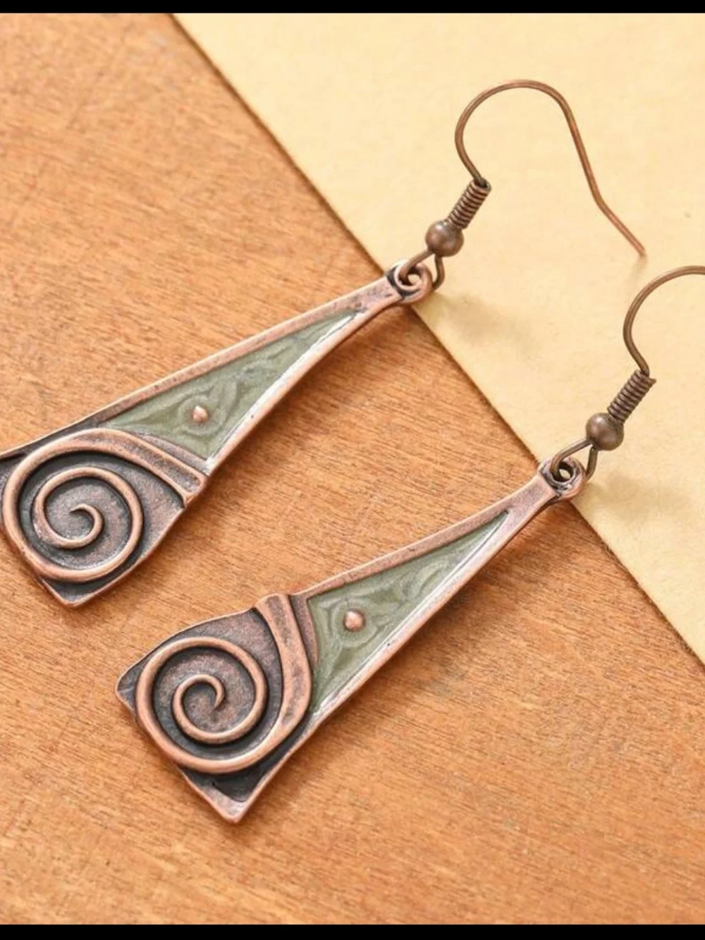 Bronze Boho Abstract Drop Earrings NEW 🏷️